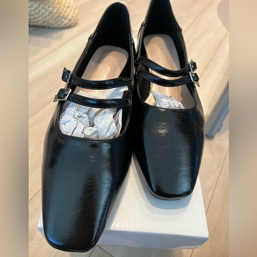 Brand new Size 7 double buckle flats